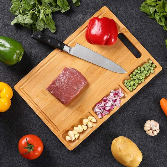 NIUXX Bamboo Cutting Board with Juice Grooves