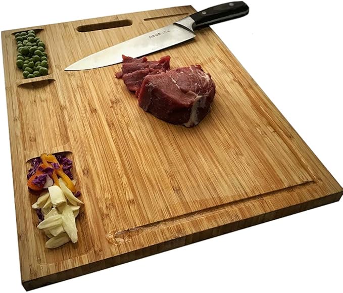 NIUXX Bamboo Cutting Board with Juice Grooves